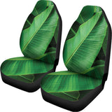 Green Tropical Banana Palm Leaf Print Universal Fit Car Seat Covers 102422