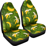 Green Tropical Banana Pattern Print Universal Fit Car Seat Covers 102422