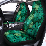 Green Tropical Monstera Pattern Print Universal Fit Car Seat Covers 102422