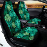 Green Tropical Monstera Pattern Print Universal Fit Car Seat Covers 102422