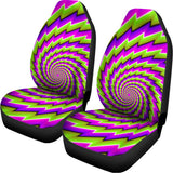 Green Twisted Moving Optical Illusion Universal Fit Car Seat Covers 102422