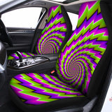 Green Twisted Moving Optical Illusion Universal Fit Car Seat Covers 102422