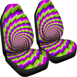 Green Twisted Moving Optical Illusion Universal Fit Car Seat Covers 102422