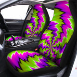Green Vortex Moving Optical Illusion Universal Fit Car Seat Covers 102422