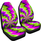 Green Vortex Moving Optical Illusion Universal Fit Car Seat Covers 102422