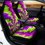 Green Vortex Moving Optical Illusion Universal Fit Car Seat Covers 102422