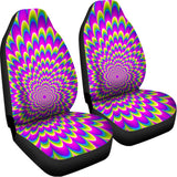 Green Wave Moving Optical Illusion Universal Fit Car Seat Covers 102422