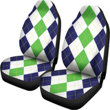 Green White And Navy Argyle Print Universal Fit Car Seat Covers 102422