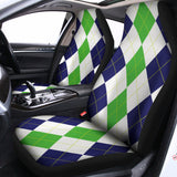 Green White And Navy Argyle Print Universal Fit Car Seat Covers 102422