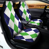 Green White And Navy Argyle Print Universal Fit Car Seat Covers 102422