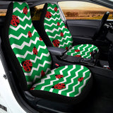 Green Zigzag Ladybird Pattern Print Universal Fit Car Seat Covers 102422