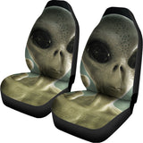 Grey Alien 3D Print Universal Fit Car Seat Covers 102422