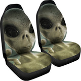 Grey Alien 3D Print Universal Fit Car Seat Covers 102422