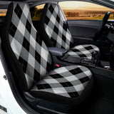 Grey And Black Argyle Pattern Print Universal Fit Car Seat Covers 102422