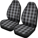 Grey And Black Check Pattern Print Universal Fit Car Seat Covers 102422