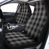 Grey And Black Check Pattern Print Universal Fit Car Seat Covers 102422