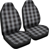 Grey And Black Check Pattern Print Universal Fit Car Seat Covers 102422