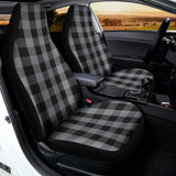 Grey And Black Check Pattern Print Universal Fit Car Seat Covers 102422
