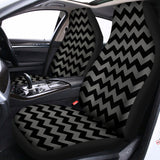 Grey And Black Chevron Pattern Print Universal Fit Car Seat Covers 102422