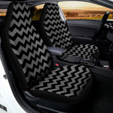 Grey And Black Chevron Pattern Print Universal Fit Car Seat Covers 102422
