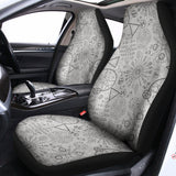 Grey And Black Mystical Wiccan Print Universal Fit Car Seat Covers 102422