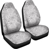 Grey And Black Mystical Wiccan Print Universal Fit Car Seat Covers 102422