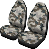 Grey And Brown Camouflage Print Universal Fit Car Seat Covers 102422