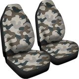 Grey And Brown Camouflage Print Universal Fit Car Seat Covers 102422