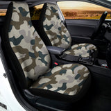Grey And Brown Camouflage Print Universal Fit Car Seat Covers 102422