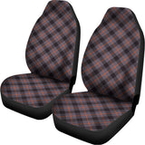 Grey And Orange Plaid Pattern Print Universal Fit Car Seat Covers 102422