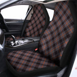 Grey And Orange Plaid Pattern Print Universal Fit Car Seat Covers 102422