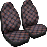 Grey And Orange Plaid Pattern Print Universal Fit Car Seat Covers 102422