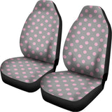 Grey And Pink Polka Dot Pattern Print Universal Fit Car Seat Covers 102422