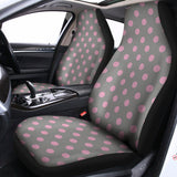 Grey And Pink Polka Dot Pattern Print Universal Fit Car Seat Covers 102422