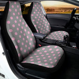 Grey And Pink Polka Dot Pattern Print Universal Fit Car Seat Covers 102422