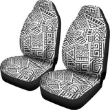 Grey And White Aztec Pattern Print Universal Fit Car Seat Covers 102422