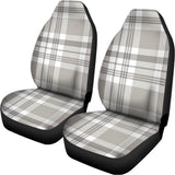 Grey And White Border Tartan Print Universal Fit Car Seat Covers 102422