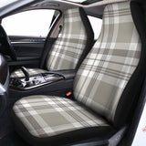 Grey And White Border Tartan Print Universal Fit Car Seat Covers 102422