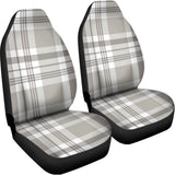 Grey And White Border Tartan Print Universal Fit Car Seat Covers 102422
