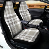 Grey And White Border Tartan Print Universal Fit Car Seat Covers 102422