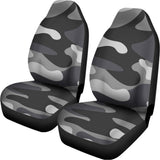 Grey And White Camouflage Print Universal Fit Car Seat Covers 102422
