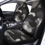 Grey And White Camouflage Print Universal Fit Car Seat Covers 102422
