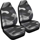 Grey And White Camouflage Print Universal Fit Car Seat Covers 102422