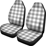 Grey And White Gingham Pattern Print Universal Fit Car Seat Covers 102422