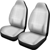 Grey And White Glen Plaid Print Universal Fit Car Seat Covers 102422