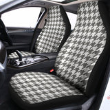 Grey And White Houndstooth Pattern Print Universal Fit Car Seat Covers 102422