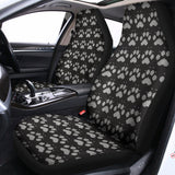 Grey And White Paw Knitted Pattern Print Universal Fit Car Seat Covers 102422