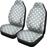 Grey And White Polka Dot Pattern Print Universal Fit Car Seat Covers 102422