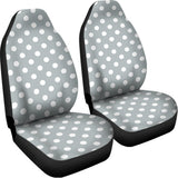 Grey And White Polka Dot Pattern Print Universal Fit Car Seat Covers 102422