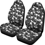 Grey And White Shark Pattern Print Universal Fit Car Seat Covers 102422
